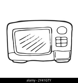 Semplice scarabocchio disegnato a mano di un forno a microonde Illustrazione Vettoriale