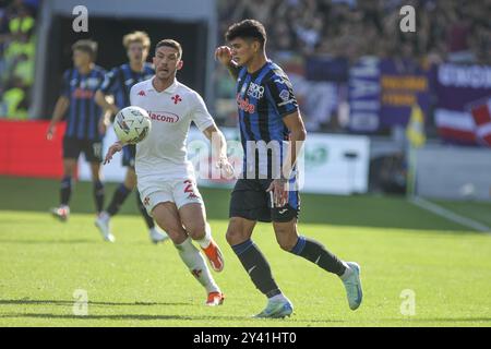 Raul Bellanova dell'Atalanta BC gioca la palla durante laÂ partita Atalanata BC vs ACF Fiorentina, 4° serie A Enilive 2024-25 allo stadio Gewiss di Bergamo (BG), il 15 settembre 2024. Foto Stock