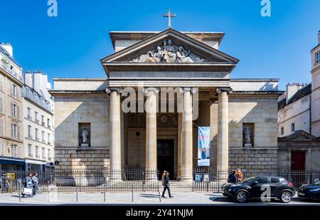 Parigi, Francia, Église Saint-Denys du Saint-Sacrement nel quartiere Marais, solo editoriale. Foto Stock