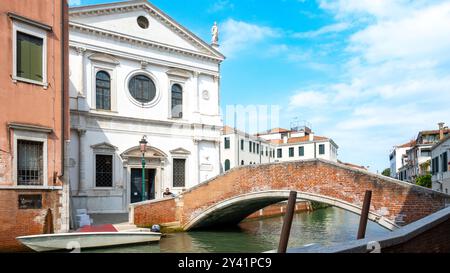 Venezia, Italia, Chiesa di San Sebastiano con architettura rinascimentale nel quartiere Dorsoduro, solo Edtorial. Foto Stock