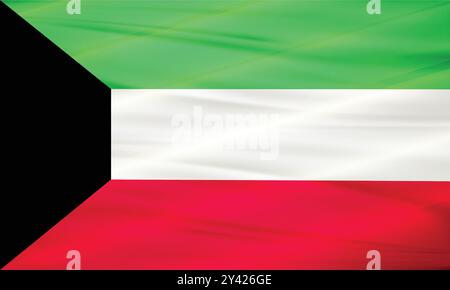 Bandiera del Kuwait e vettore modificabile, bandiera del paese del Kuwait Illustrazione Vettoriale