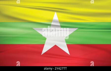 Myanmar Flag e Editable Vector Myanmar Country Flag Illustrazione Vettoriale