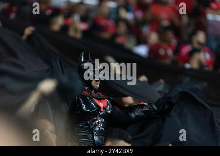 15 settembre 2024, Rio De Janeiro, Rio De Janeiro, Brasile: RIO DE JANEIRO, BRASILE - 15 SETTEMBRE: TIFOSI del Flamengo tifa prima della partita tra Flamengo e Vasco da Gama come parte della serie A Brasileirao allo Stadio Maracana il 15 settembre 2024 a Rio de Janeiro, Brasile. (Credit Image: © Ruano Carneiro/ZUMA Press Wire) SOLO PER USO EDITORIALE! Non per USO commerciale! Foto Stock