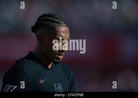 Girona, ESP. 15 settembre 2024. GIRONA FC-FC BARCELONA 15 settembre 2024 durante la partita tra Girona FC e FC Barcelona corrispondente alla quinta giornata della Liga EA Sports allo Stadio Municipale Montilivi di Girona, Spagna. Crediti: Rosdemora/Alamy Live News Foto Stock