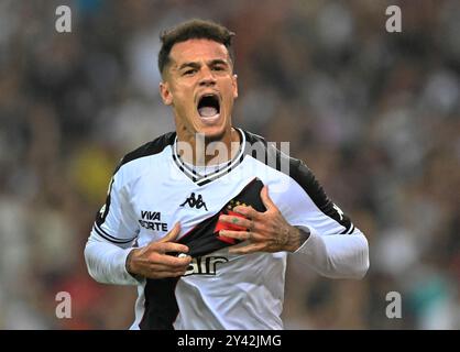 Rio de Janeiro-Brasile, 15 settembre 2024, partita del Campionato brasiliano di calcio tra Flamengo e Vasco da Gama allo stadio Maracanã crediti: Andre Paes/Alamy Live News Foto Stock