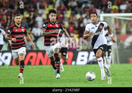 Rio, Brasile - 15 settembre 2024: David giocatore in partita tra Flamengo x Vasxco per il Campionato brasiliano, 26° round allo Stadio Maracana Foto Stock