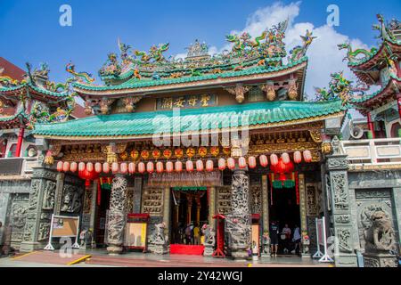 Tainan Taiwan 1 settembre 2024: La vista del tempio di Anping Kaitai Tianhou, dedicato a Mazu, la dea del mare, Foto Stock