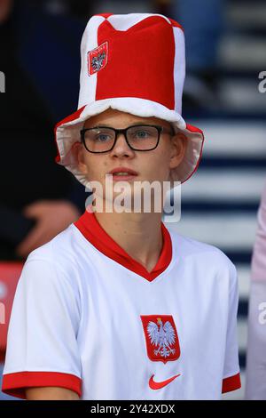 5 settembre 2024; Hampden Park, Glasgow, Scozia: Nations League gruppo A calcio, Scozia contro Polonia; tifoso della Polonia Foto Stock