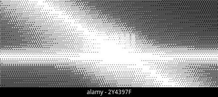 Sfondo con pattern pixel con texture bitmap. Bg. Tratteggiato Gradient, gioco arcade retrò Gradazione astratta del vettore dithering. Mezzitoni griglia glitch. Tecnico Illustrazione Vettoriale