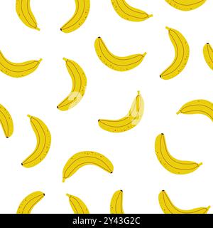 Bananas Seamless Pattern Vector bianco Illustrazione Vettoriale