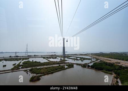 La funivia Cat hai a Phu Long, la più alta colonna del mondo Foto Stock