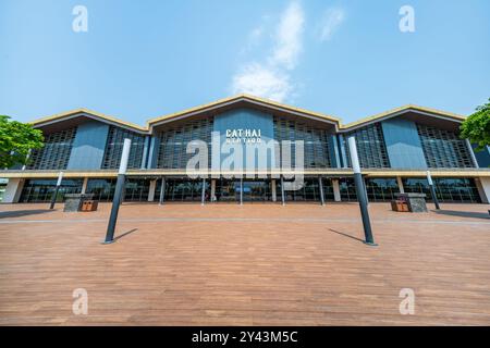 Cat hai Cable Station a hai Phong, Vietnam Foto Stock