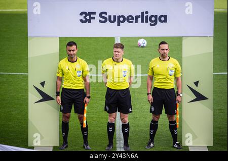 Herning, Danimarca. 14 settembre 2024. L'arbitro Jakob Sundberg visto durante il 3F Superliga match tra FC Midtjylland e FC Copenhagen all'MCH Arena di Herning. Foto Stock