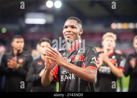 Herning, Danimarca. 14 settembre 2024. Ousmane Diao del Midtjylland visto dopo il 3F Superliga match tra FC Midtjylland e FC Copenhagen all'MCH Arena di Herning. Foto Stock