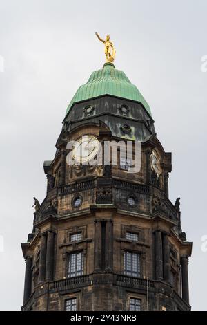 Il nuovo municipio o il Neues Rathaus a Dresda, Germania Foto Stock