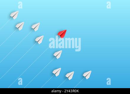 Concetto di leadership aziendale. Piano di carta per linee di associazione individuale e unico. Illustrazione vettoriale Illustrazione Vettoriale