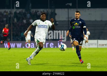 15 settembre 2024, Cava De' Tirreni, Salerno, Italia: Deishawn Redan di Avellino durante la partita di serie C ora Cavese vs Avellino il 15 settembre 2024 allo Stadio Simonetta Lamberti di Cava de Tirreni, Italia (Credit Image: © Francesco Luciano/ZUMA Press Wire) SOLO USO EDITORIALE! Non per USO commerciale! Foto Stock