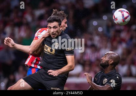 Partita di calcio spagnola la Liga EA Sport Atletico de Madrid vs Valencia allo stadio Metropolitano di Madrid, Spagna 15 settembre 2024 900/Cordon Press Foto Stock