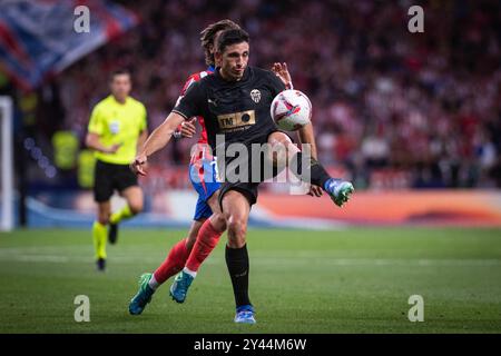 Partita di calcio spagnola la Liga EA Sport Atletico de Madrid vs Valencia allo stadio Metropolitano di Madrid, Spagna 15 settembre 2024 900/Cordon Press Foto Stock