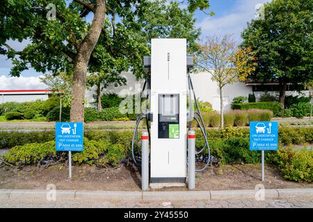 Billund, Danimarca. 11 settembre 2024. Un caricabatterie elettrico rapido per veicoli elettrici a Billund, Danimarca, l'11 settembre 2024. (Foto di Manuel Romano/NurPhoto) credito: NurPhoto SRL/Alamy Live News Foto Stock