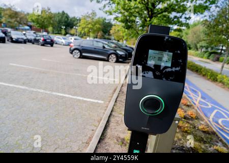 Billund, Danimarca. 11 settembre 2024. Un caricabatterie elettrico rapido per veicoli elettrici a Billund, Danimarca, l'11 settembre 2024. (Foto di Manuel Romano/NurPhoto) credito: NurPhoto SRL/Alamy Live News Foto Stock