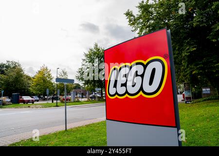 Billund, Danimarca. 11 settembre 2024. Una vista del cartello LEGO a Billund, Danimarca, l'11 settembre 2024. (Foto di Manuel Romano/NurPhoto) credito: NurPhoto SRL/Alamy Live News Foto Stock