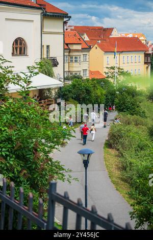 Vista dello skyline di Praga dal grande Classic Panorama Foto Stock