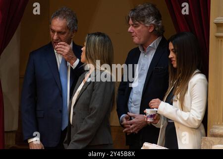 Buenos Aires, Argentina. 15 settembre 2024. Buenos Aires, Argentina. 15 settembre 2024. Daniel Scioli è stato presente alla presentazione del bilancio per il 2025 fatta dal presidente Javier Milei. (Foto di Sebastian Hipperdinger/Sipa USA) credito: SIPA USA/Alamy Live News Foto Stock