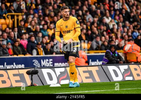 Wolverhampton, West Midlands, Regno Unito. 15 settembre 2024; Molineux Stadium, Wolverhampton, West Midlands, Inghilterra; Premier League Football, Wolverhampton Wanderers contro Newcastle United; Matt Doherty dei Wolves Credit: Action Plus Sports Images/Alamy Live News Foto Stock