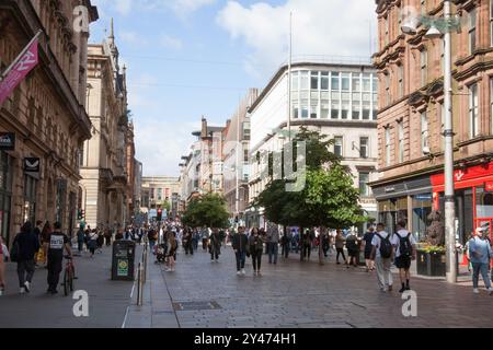 Vista su Buchanan Street a Glasgow, Scozia, Regno Unito Foto Stock