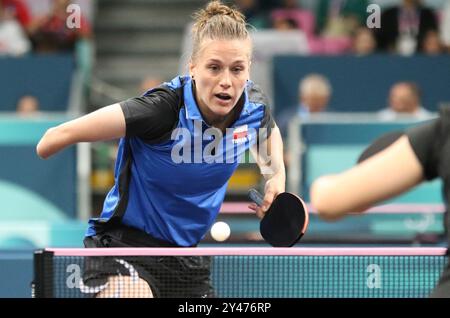 Natalia PARTYKA della Polonia nel Para Ping-Ping - Women's Singles - WS10 alle partite Paralimpiche 2024 a Parigi, Francia Foto Stock