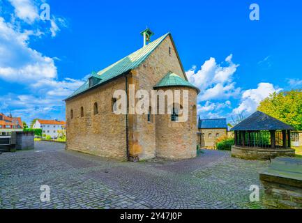 Palazzo Imperiale, Museo Kaiserpfalz, Paderborn, regione Ostwestfalen Lippe, Renania settentrionale Vestfalia, Germania, Europ Foto Stock