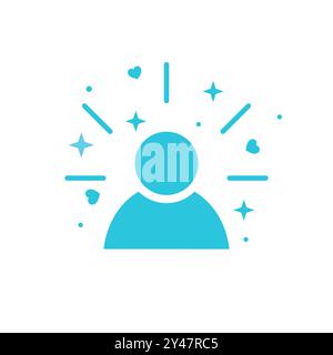 Magnifico, spettacolare, stupendo isolato su sfondo bianco. Dal set di icone blu Illustrazione Vettoriale