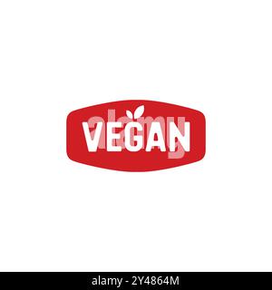 Etichetta Vegan Logo Vector. Elementi Vegan Food Vector per le etichette Illustrazione Vettoriale
