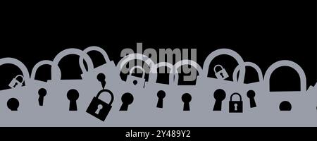 Sicurezza informatica. La sfida in continua evoluzione di proteggere le informazioni sensibili nell'era degli attacchi informatici. Rafforzare i muri della cyber difesa in un hyp Illustrazione Vettoriale