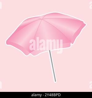 Vettore ombrello, vettore ombrello, ombrello da spiaggia, clip art per ombrello isolato su bianco. Illustrazione vettoriale dei cartoni animati. Colorato design stagionale. Illustrazione Vettoriale