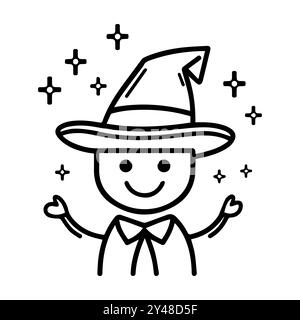 icona conjurer o simbolo di linea moderna. Grafica a linee vettoriali e design a icone con un contorno audace. Simbolo minimalista Pixel Perfect in bianco e nero isolato Illustrazione Vettoriale