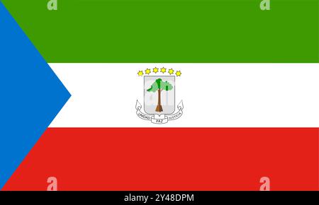 Disegno del materiale nazionale bandiera della Guinea equatoriale Illustrazione Vettoriale