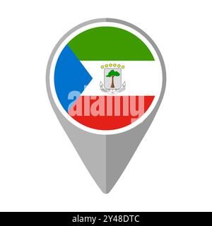 Disegno del materiale nazionale bandiera della Guinea equatoriale Illustrazione Vettoriale