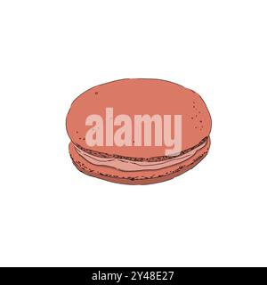 Illustrazione del colore della cottura degli alimenti per la torta al macaron Foto Stock