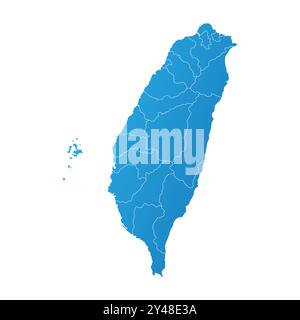 Mappa del territorio del distretto di Taiwan Illustrazione Vettoriale