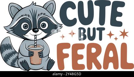 Carino ma Feral divertente Illustrazione Vettoriale