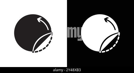 Icona adesiva a strappo vettore grafico linea nera con il simbolo della collezione set contorno bianco e nero Illustrazione Vettoriale