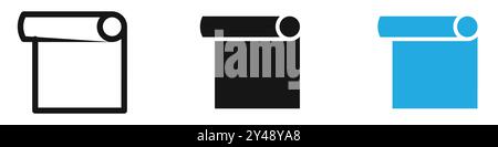 Icona rotolo di pellicola da costruzione linea vettoriale logo o set di simboli stile contorno collezione Illustrazione Vettoriale