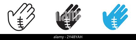 Icona cicatrice linea vettoriale logo o set di simboli stile contorno collezione Illustrazione Vettoriale