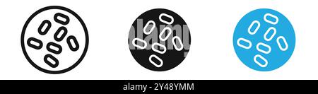 Icona lievito linea vettoriale logo segno o set di simboli stile contorno collezione Illustrazione Vettoriale