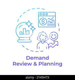 Icona del concetto di gradiente blu per la revisione della domanda e la pianificazione Illustrazione Vettoriale