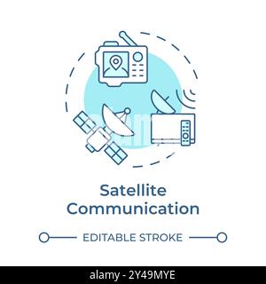 Icona Concept blu morbido della comunicazione satellitare Illustrazione Vettoriale