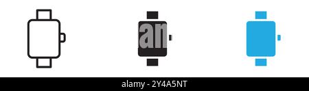 Icona smartwatch linea vettoriale logo marchio o set di simboli stile contorno collezione Illustrazione Vettoriale