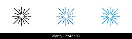 Icona Starburst linea vettoriale logo segno o simbolo Set stile contorno collezione Illustrazione Vettoriale